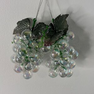 Set Of 2 Vintage Christmas Tree Grape Cluster Decorations 6” 16cm